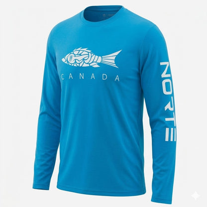 Men's Norte Canada Performance Sun Shirt - Deep Ocean Blue