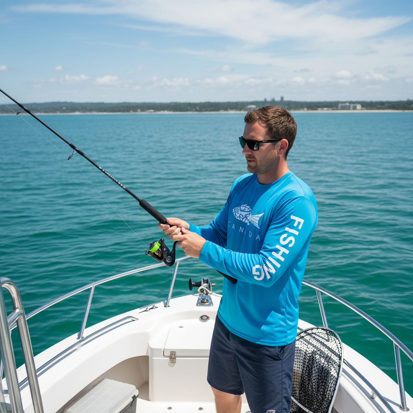Norte Canada Series Technical Fishing Rash Guard – Arctic Blue