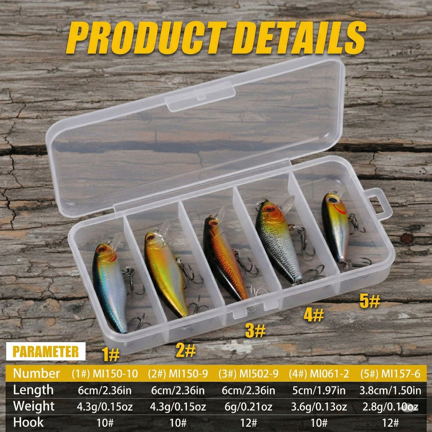 Norte Northcurrent Minnow technical specifications including length, weight, and hook size.